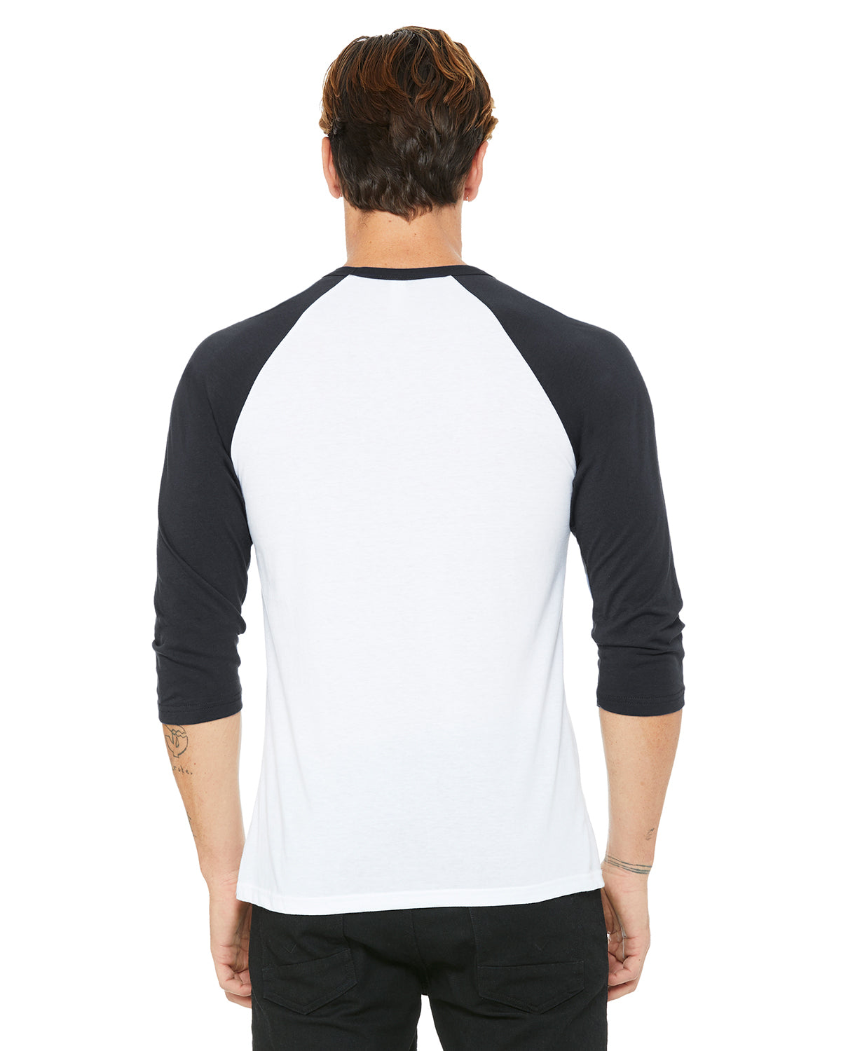 Unisex 3/4-Sleeve Baseball T-Shirt - White / Dark Gray