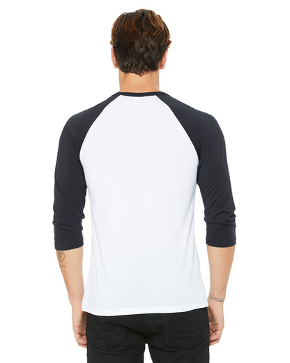 Unisex 3/4-Sleeve Baseball T-Shirt - White / Dark Gray