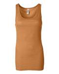 Women's Sheer Mini Rib Tank - Orange Sorbet