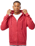 Unisex Fleece Zip Hoodie - Heather Red