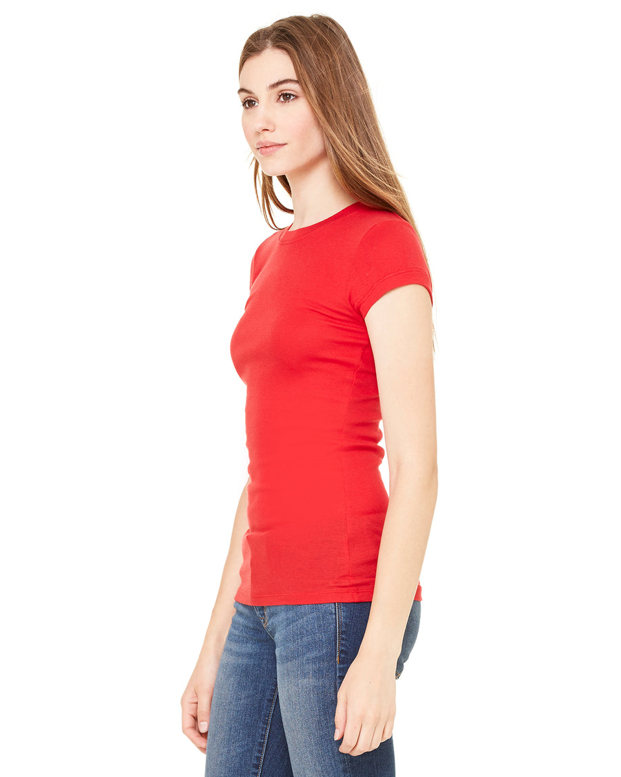 Women's Sheer Mini Rib Short-Sleeve T-Shirt - Red
