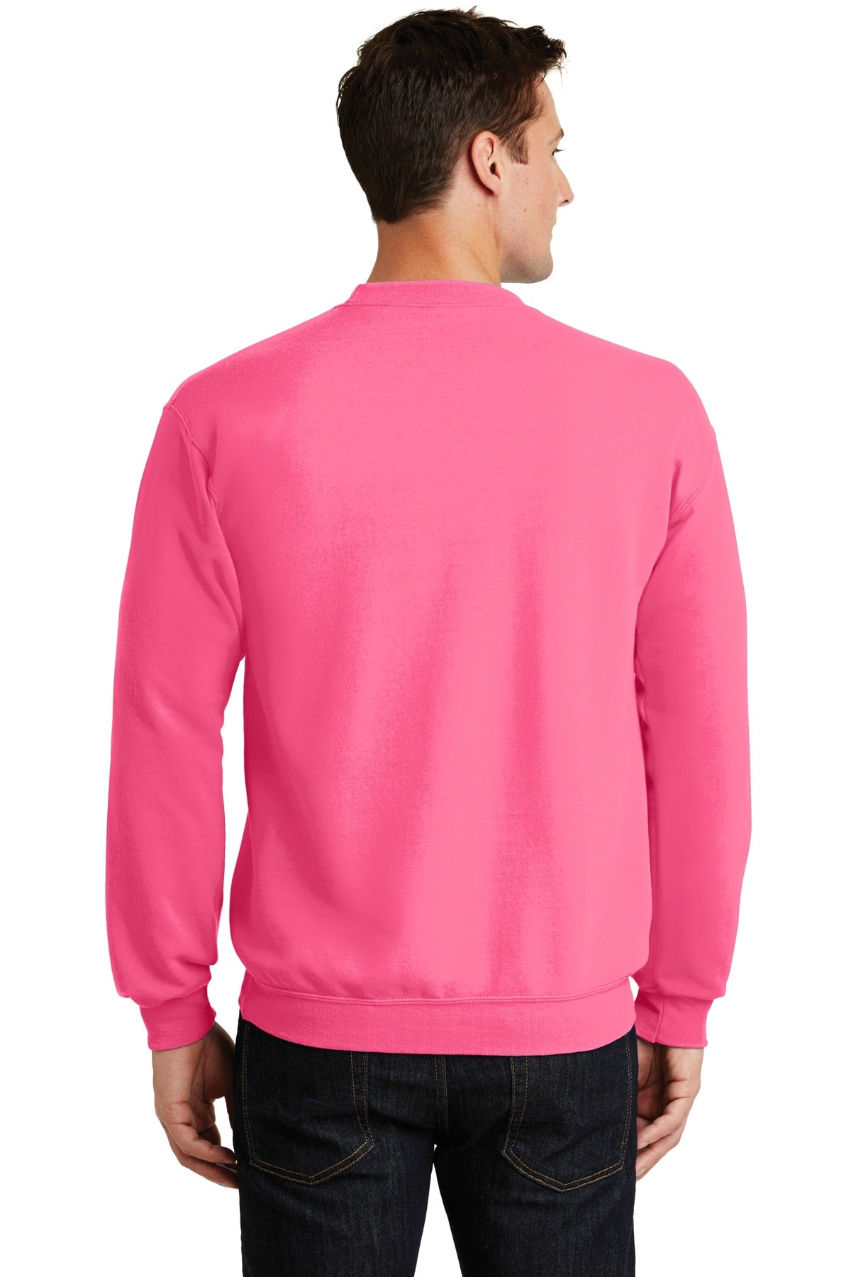 Unisex Core Fleece Crewneck Sweatshirt - Neon Pink