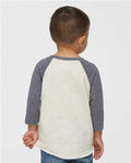 Rabbit Skins 3330 Natural Heather/ Granite Heather — on model back