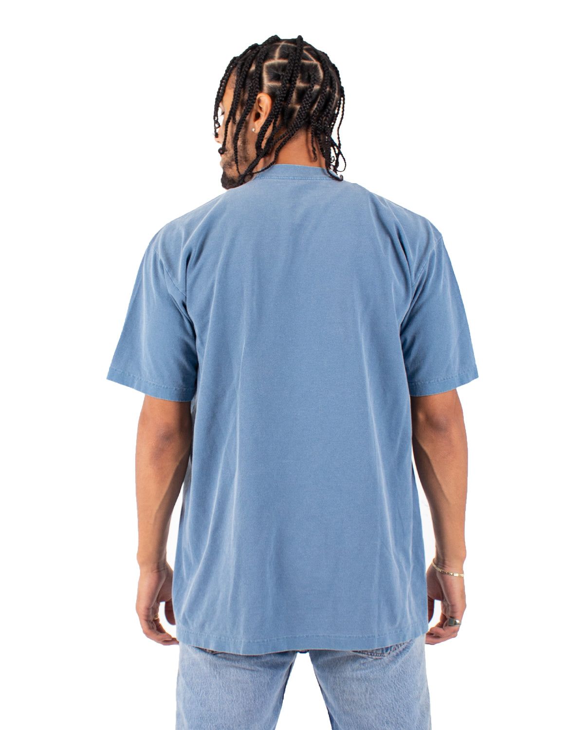 Garment-Dyed Crewneck T-Shirt - Washed Denim