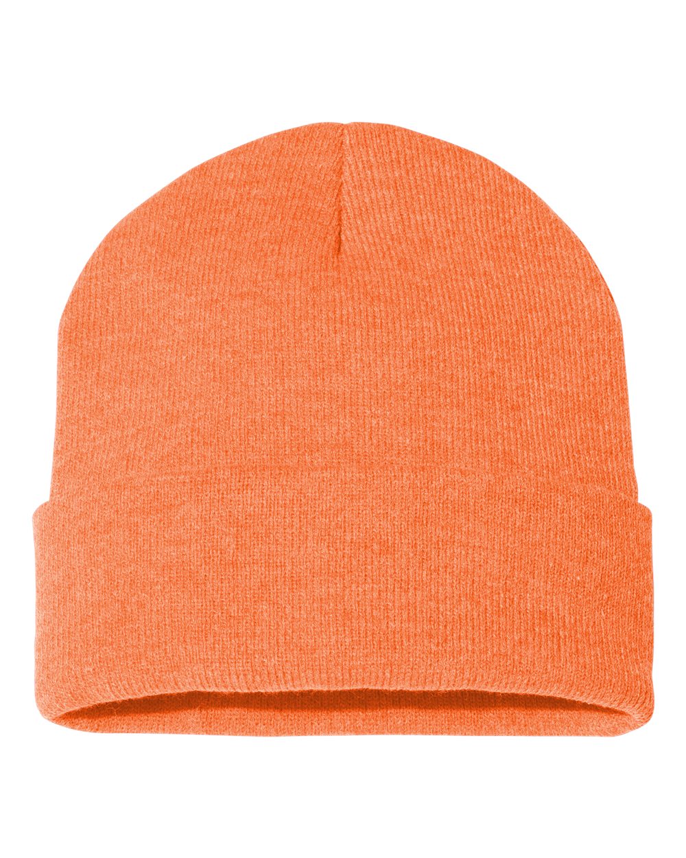 12" Solid Knit Beanie - Heather Orange