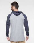 LAT 6917 Vintage Heather/ Vintage Navy/ White — on model back