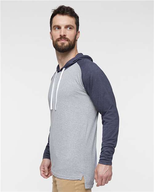 LAT 6917 Vintage Heather/ Vintage Navy/ White — on model side