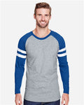 LAT 6934 Vintage Heather/ Vintage Royal — on model front