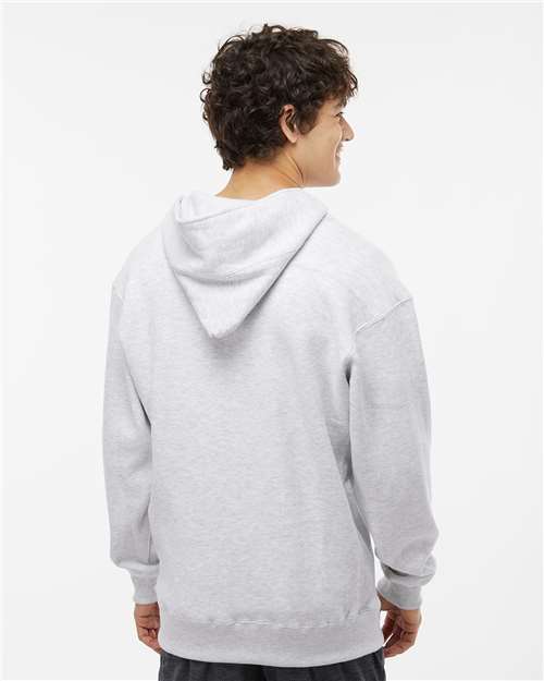J. America 8830 Ash Heather — on model back