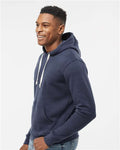 J. America 8871 True Navy Triblend — on model side