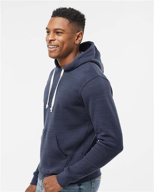 J. America 8871 True Navy Triblend — on model side
