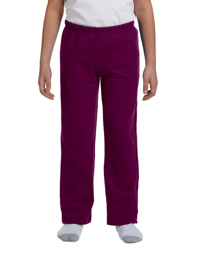 Youth Heavy Blend™ 50/50 Open-Bottom Sweatpants - Maroon