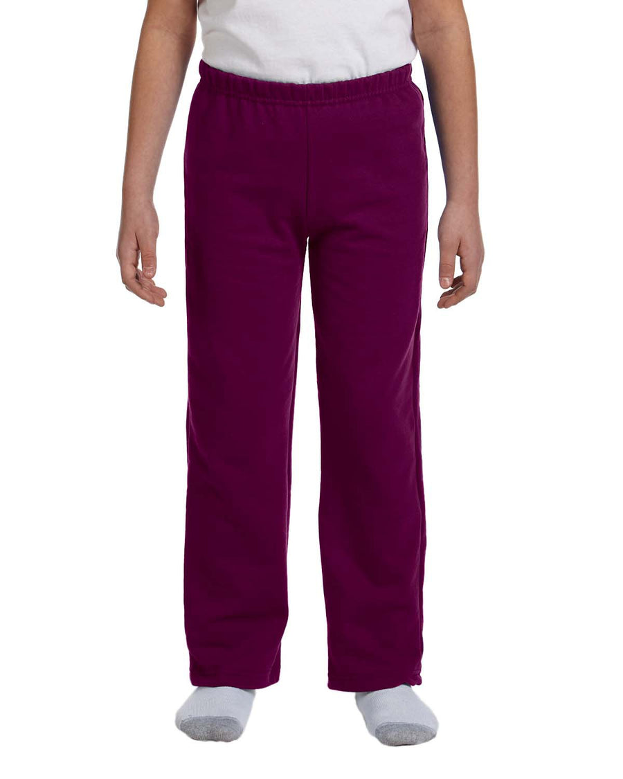 Youth Heavy Blend™ 50/50 Open-Bottom Sweatpants - Maroon