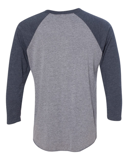 Unisex Triblend 3/4-Sleeve Raglan - Vintage Navy / Premium Heather