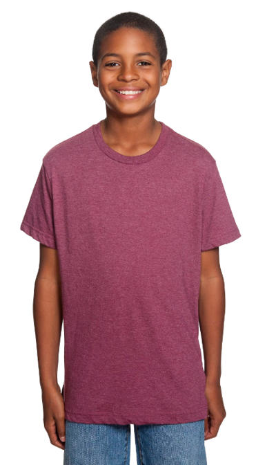 Youth Fine Jersey T-Shirt - Vintage Burgundy