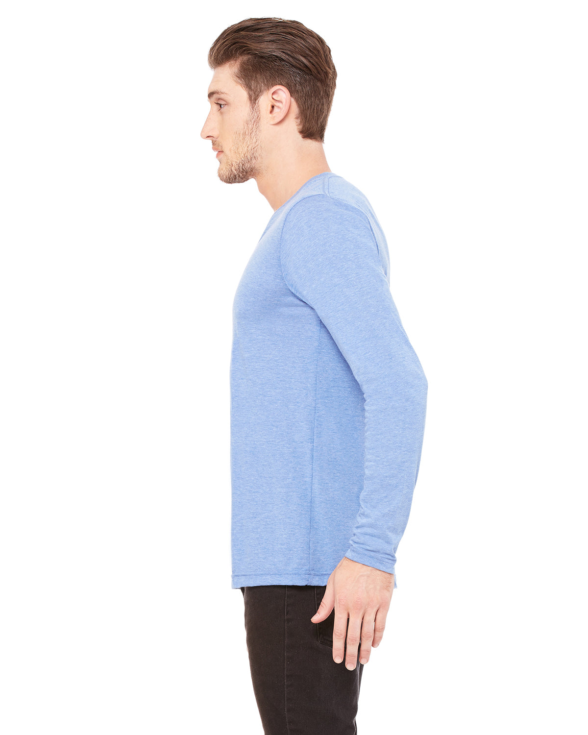 Unisex Jersey Long-Sleeve V-Neck T-Shirt - Blue Triblend