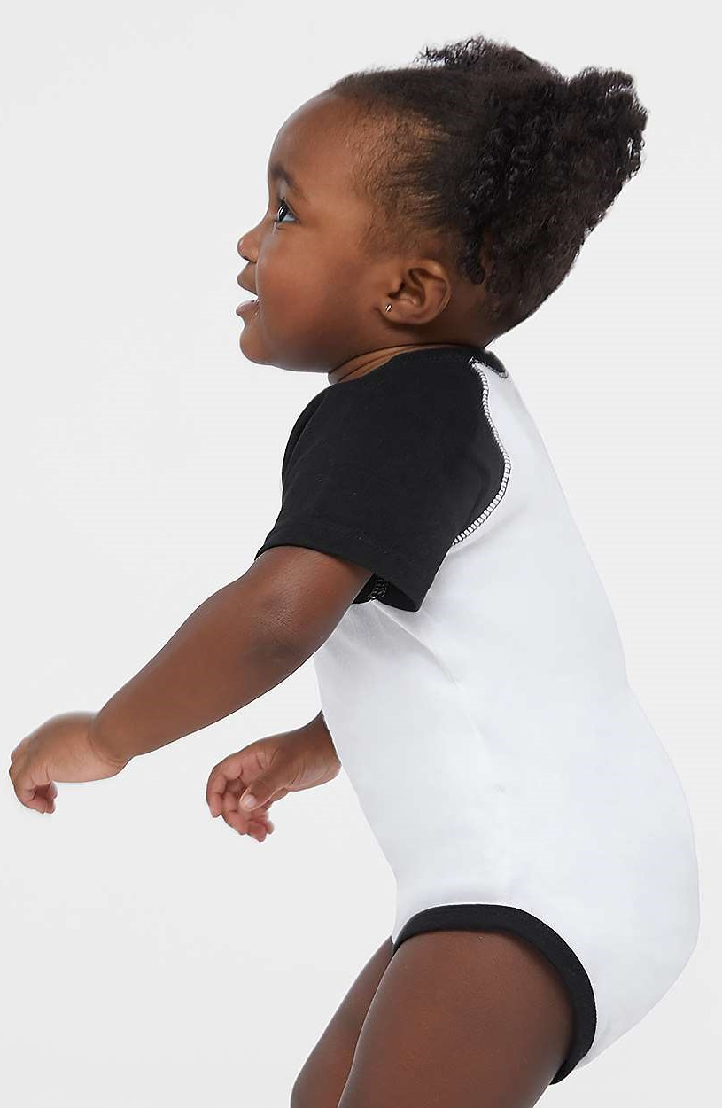 Infant Baseball Bodysuit - White / Black