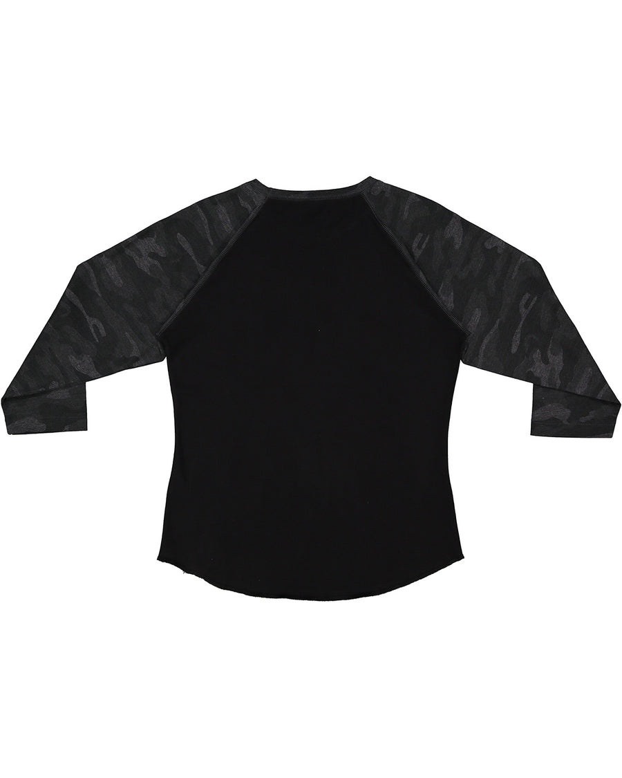 Women's Baseball T-Shirt - Black / Storm Camo