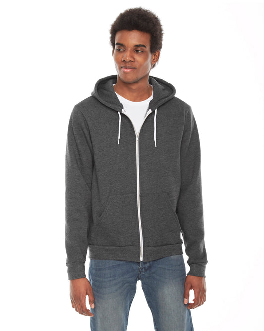 Unisex Flex Fleece Zip Hoodie - Dark Heather Gray