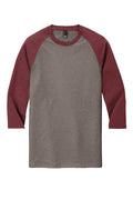 Unisex Perfect Tri 3/4-Sleeve Raglan - Maroon Fr / Gray French