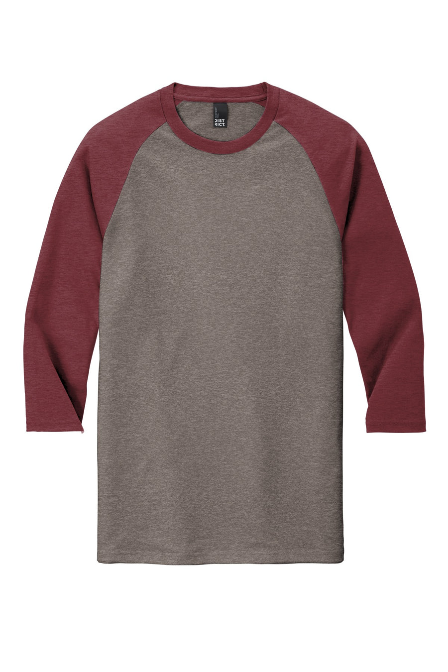Unisex Perfect Tri 3/4-Sleeve Raglan - Maroon Fr / Gray French