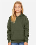 BELLA + CANVAS 3719Y Military Green — on model front