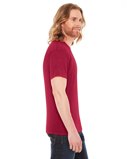 Unisex Poly-Cotton USA Made Crewneck T-Shirt - Heather Red