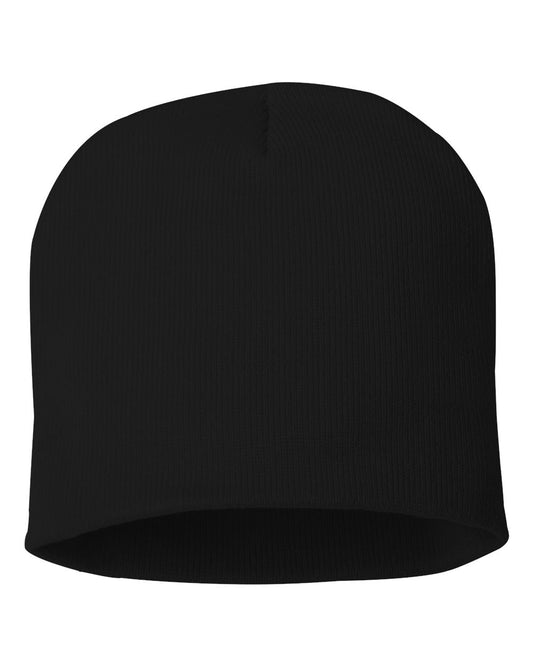 8" Knit Beanie - Black
