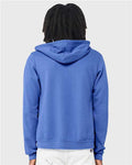 BELLA + CANVAS 3739 Heather Columbia Blue — on model back