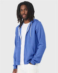 BELLA + CANVAS 3739 Heather Columbia Blue — on model side