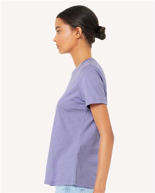 BELLA + CANVAS 6400 Dark Lavender — on model side