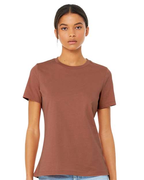 BELLA + CANVAS 6400 Terracotta — on model front