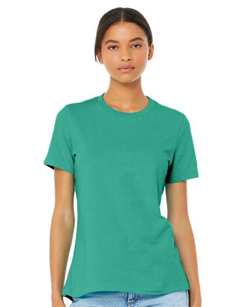 BELLA + CANVAS 6400 Teal — on model front