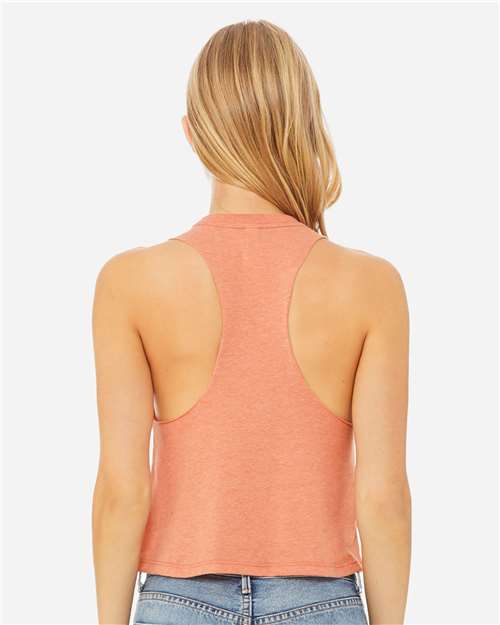 BELLA + CANVAS 6682 Heather Sunset — on model back