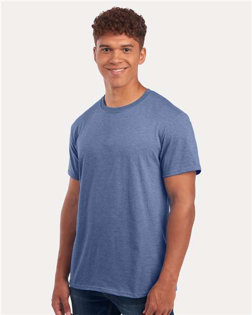JERZEES 560MR Denim Heather — on model side