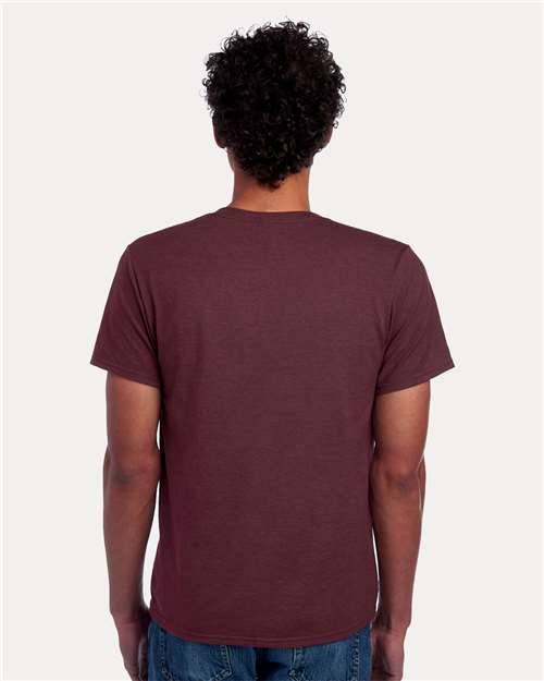 JERZEES 560MR Maroon Heather — on model back