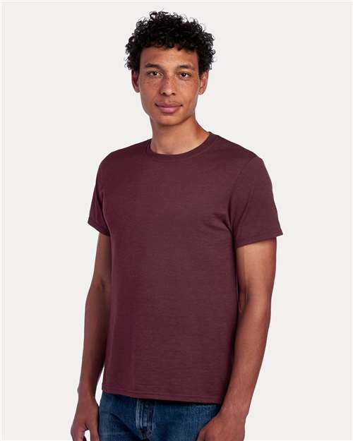 JERZEES 560MR Maroon Heather — on model side