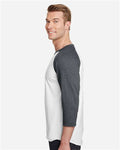 JERZEES 560RR White/ Charcoal Heather — on model side