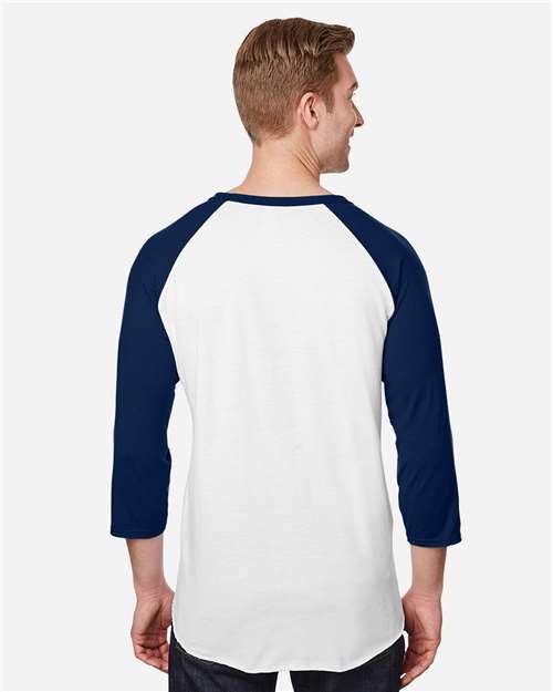 JERZEES 560RR White/ J. Navy — on model back