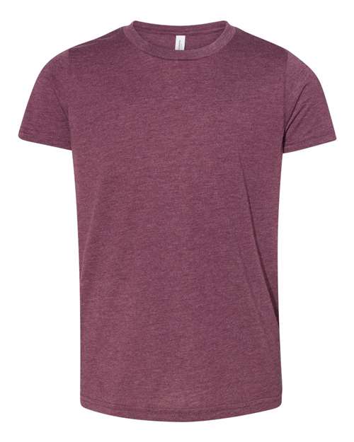BELLA + CANVAS 3413Y Maroon Triblend — front