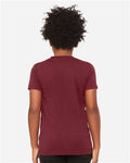 BELLA + CANVAS 3413Y Maroon Triblend — on model back
