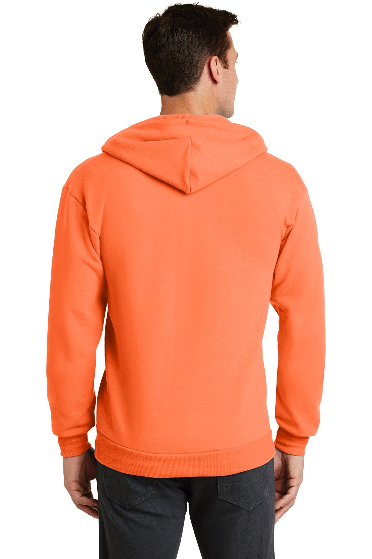 Unisex Core Fleece Full-Zip Hoodie - Neon Orange