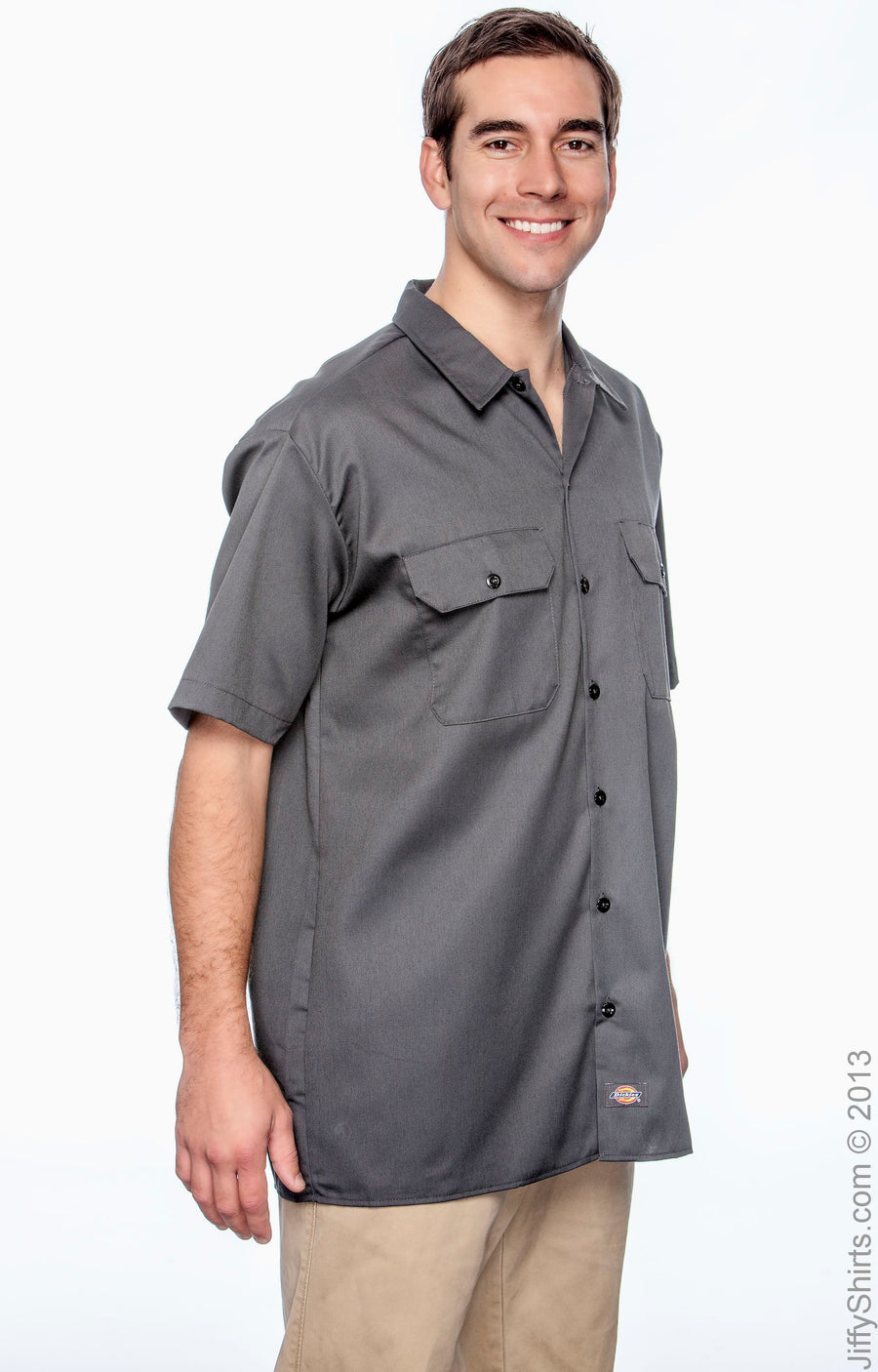 Unisex Short-Sleeve Work Shirt - Charcoal