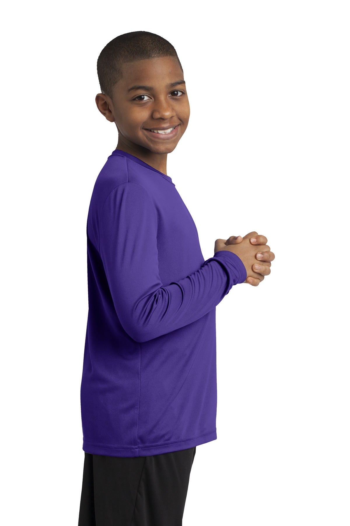 Youth Long Sleeve PosiCharge Competitor Tee - Purple