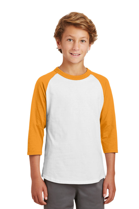 Youth Colorblock Raglan Jersey - White / Gold