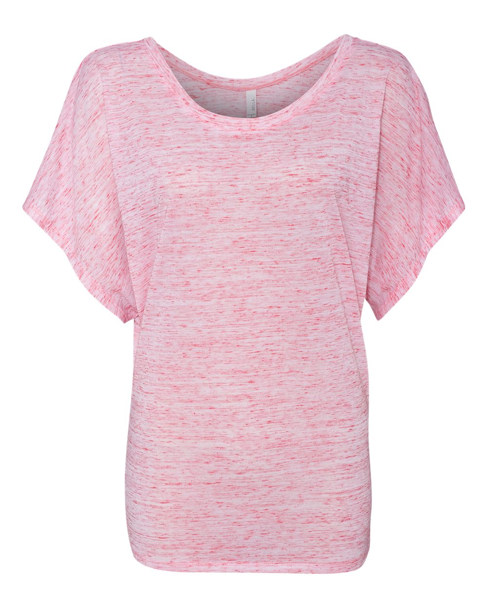 Women's Flowy Draped Sleeve Dolman T-Shirt - Red Marble