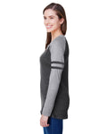 Women's Gameday Mash-Up Long Sleeve Fine Jersey T-Shirt - Vintage Smoke / Vintage Heather / Vintage Smoke