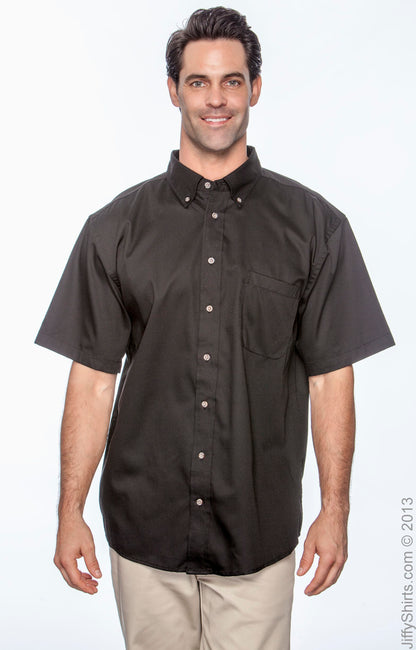 Men's Easy Blend™ Short-Sleeve Twill Shirt with Stain-Release - Black