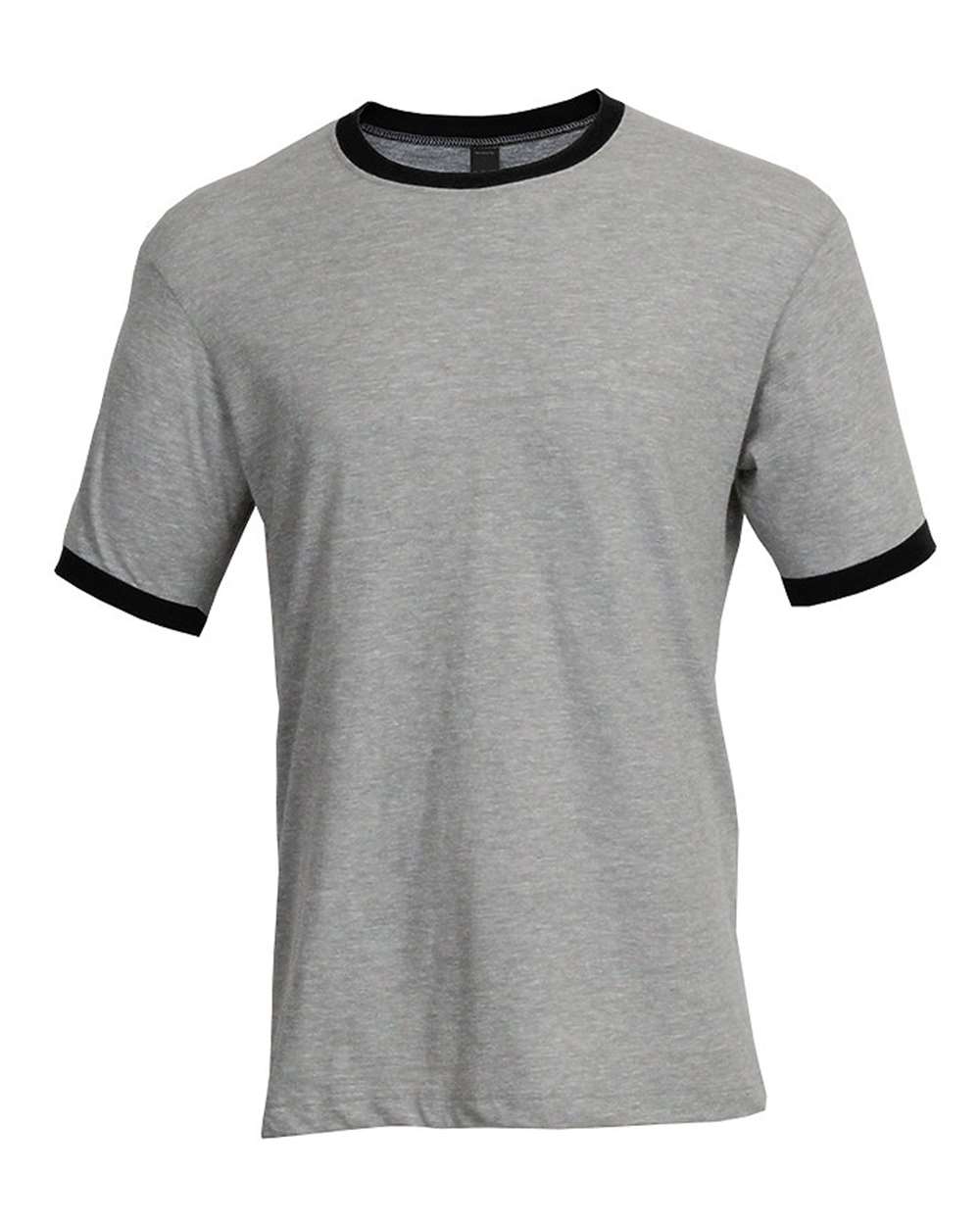 Unisex Fine Jersey Ringer Tee - Heather Grey/ Black