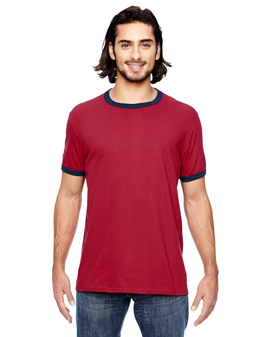 Unisex Lightweight Ringer T-Shirt - Industry Red Navy